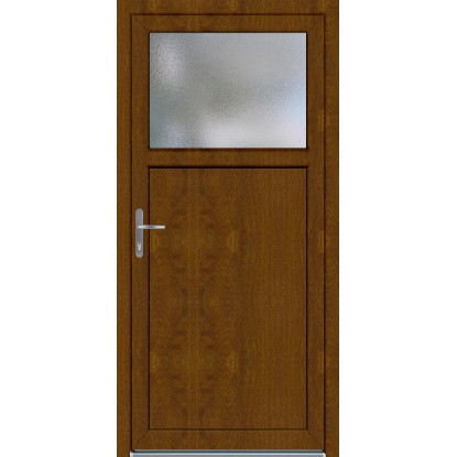 Mellékbejárati ajtó K 504 műanyag 98 cm x 198 cm DIN balos aranytölgy mintázat