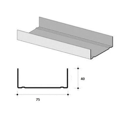 UW horganyzott fogadóprofil 75 mm x 40 mm 4 m